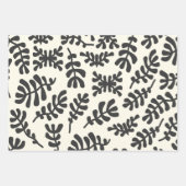 Boho Matisse Botanical Shapes Schwarz-weiß Geschenkpapier Set (Vorderseite 3)