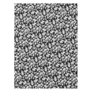 Boho Matisse Botanical Shapes Schwarz-weiß Tischdecke