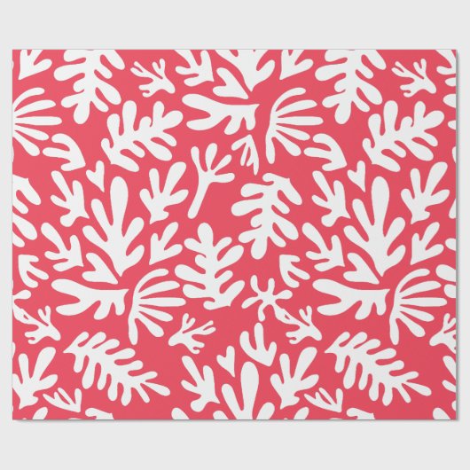 Boho Matisse Botanical Shapes Weihnachten Geschenkpapier (Flach)