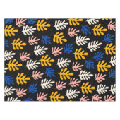 Boho Matisse Botanische Formen in Schwarz Rosa Bla Tischdecke (Vorderseite (Horizontal))