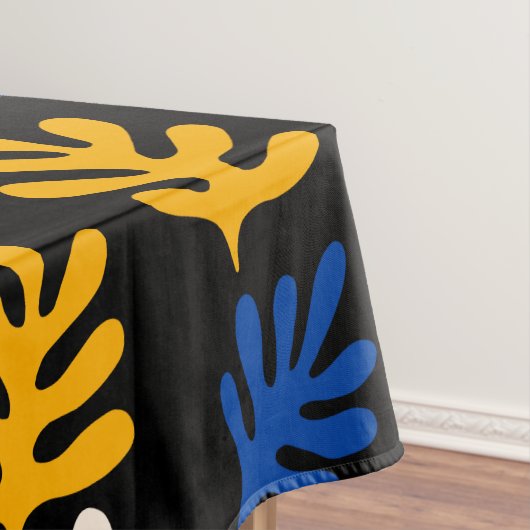 Boho Matisse Botanische Formen in Schwarz Rosa Bla Tischdecke (Beispiel)