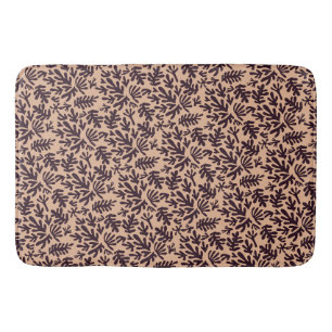 Boho Matisse botanische Formen Muster Beige Schwar Badematte