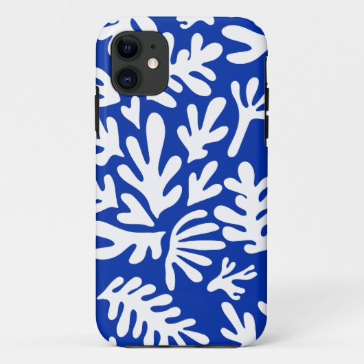 Boho Matisse botanische Formen Muster Blau Case-Mate iPhone Hülle (Rückseite)