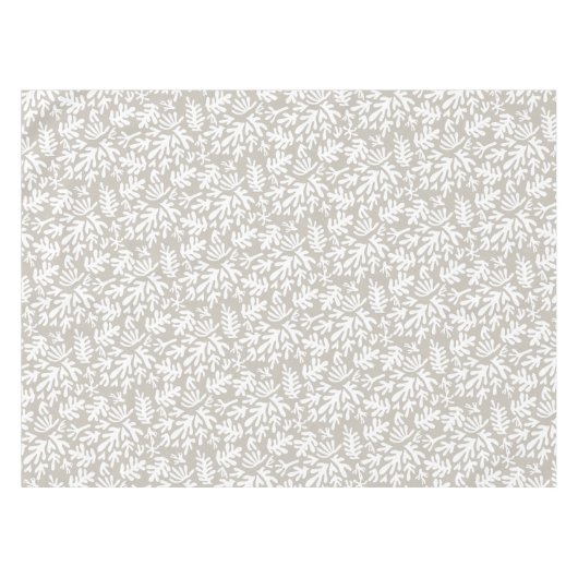 Boho Matisse botanische Formen Muster Grau Tischdecke (Vorderseite (Horizontal))