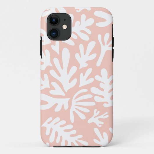 Boho Matisse Botanische Formen Muster Pink Peach Case-Mate iPhone Hülle (Rückseite)