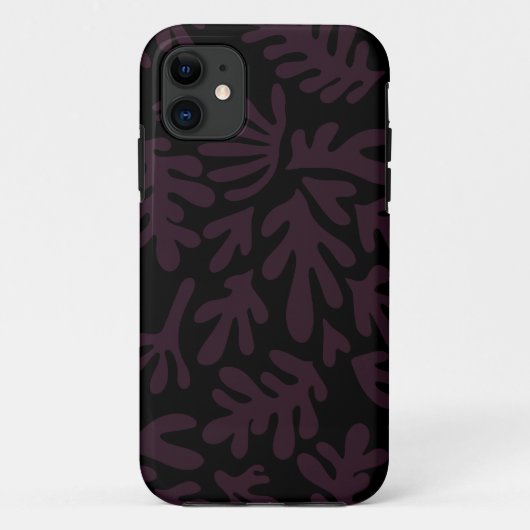 Boho Matisse botanische Formen Muster Schwarz Grau Case-Mate iPhone Hülle (Rückseite)