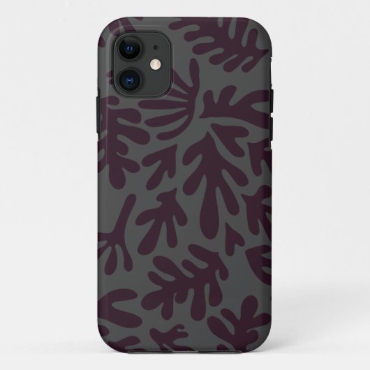 Boho Matisse botanische Formen Muster Schwarz Grau Case-Mate iPhone Hülle (Rückseite)