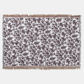 Boho Matisse botanische Formen Muster Schwarz Grau Decke (Vorderseite)