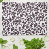 Boho Matisse botanische Formen Muster Schwarz Grau Geschirrtuch (Gefaltet)