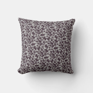 Boho Matisse botanische Formen Muster Schwarz Grau Kissen