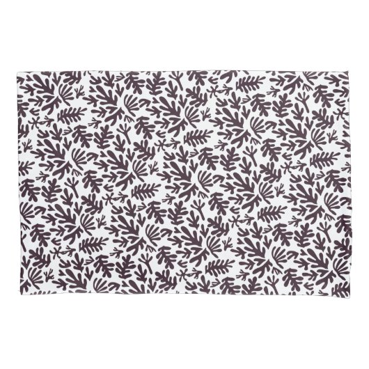 Boho Matisse botanische Formen Muster Schwarz Grau Kissenbezug (Vorderseite)