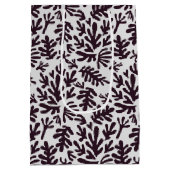 Boho Matisse botanische Formen Muster Schwarz Grau Mittlere Geschenktüte (Rückseite)