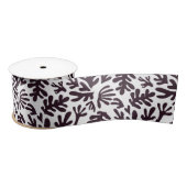 Boho Matisse botanische Formen Muster Schwarz Grau Satinband (Spule)