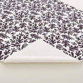 Boho Matisse botanische Formen Muster Schwarz Grau Sherpadecke (3/4)