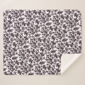 Boho Matisse botanische Formen Muster Schwarz Grau Sherpadecke (Vorderseite (Horizontal))