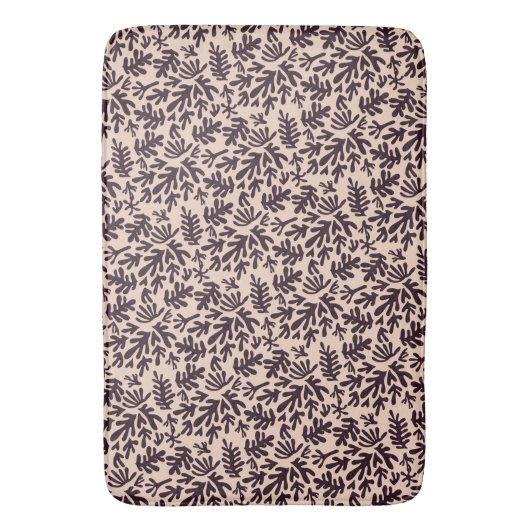 Boho Matisse Botanische Formen Muster Terrakotta a Badematte (Vorderseite Vertikal)