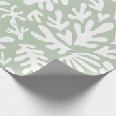 Boho Matisse Botanische Formen Sage Green Christma Geschenkpapier (Ecke)