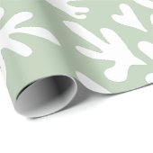 Boho Matisse Botanische Formen Sage Green Christma Geschenkpapier (Rolleneckpunkt)