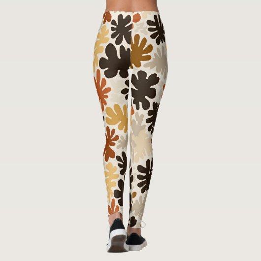 Boho Matisse Flower Pattern  Leggings (Rückseite)