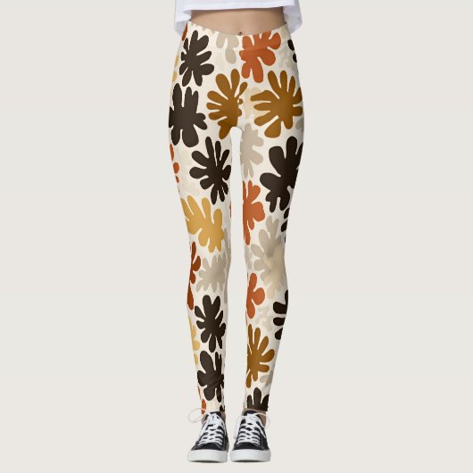 Boho Matisse Flower Pattern  Leggings (Vorderseite)