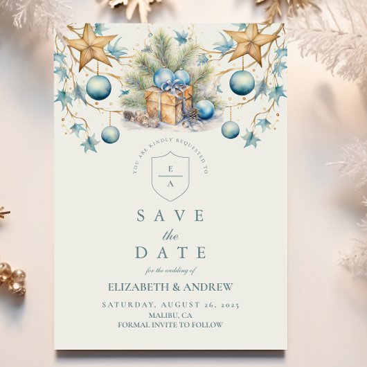 Boho Mattiert Blue Pine Wedding Save The Date