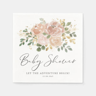 Boho Mauve Peach Blume Babydusche Serviette