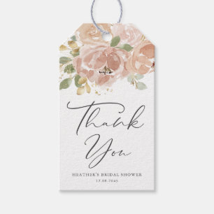 Boho Mauve Peach Blume Brautparty Vielen Dank Geschenkanhänger