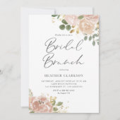 Boho Mauve Peach Blume Bridal Brunch QR Code Einladung (Vorderseite)