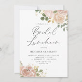 Boho Mauve Peach Blume Bridal Luncheon QR Code Einladung (Vorderseite)