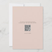 Boho Mauve Peach Blume QR Code Kinderdusche Einladung (Rückseite)