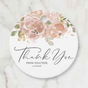 Boho Mauve Peach Blume Vielen Dank Geschenkanhänger