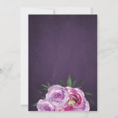 Boho mauve peonies lila Pflaumenbrunch und -blase Einladung (Rückseite)