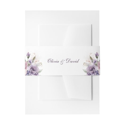 Boho Mauve und Lilac Floral Wedding Einladungsbanderole (Vorderseite Beispiel)