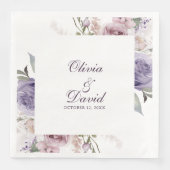 Boho Mauve und Lilac Floral Wedding Serviette (Vorderseite)