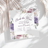 Boho Mave und Lilac Floral Save the Date Card