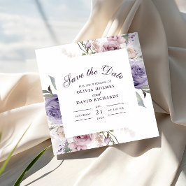 Boho Mave und Lilac Floral Save the Date Card