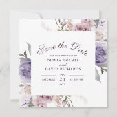 Boho Mave und Lilac Floral Save the Date Card (Vorderseite)