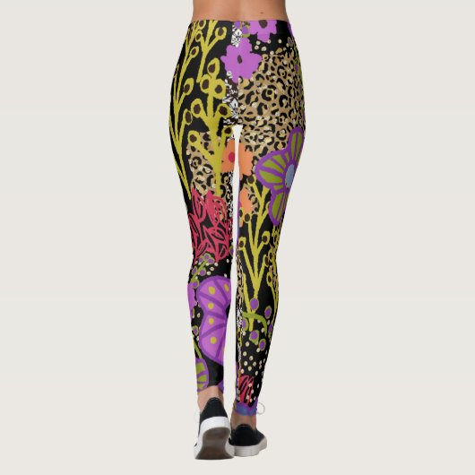 Boho Maximalist Floral Design Leggings (Rückseite)