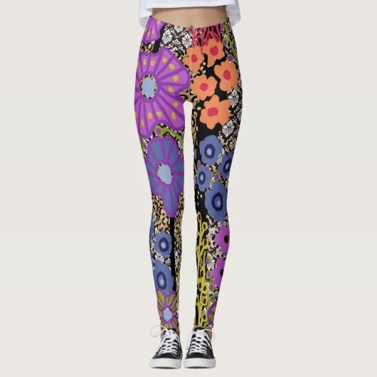 Boho Maximalist Floral Design Leggings (Vorderseite)