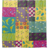 Boho Maximalist Patchwork Quilt Gemustert Duschvorhang (Vorderseite)