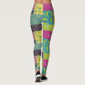 Boho Maximalist Patchwork Quilt Gemustert Leggings (Rückseite)