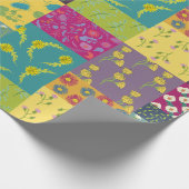 Boho Maximalist Patchwork Quilt Hübsch Floral Geschenkpapier (Ecke)
