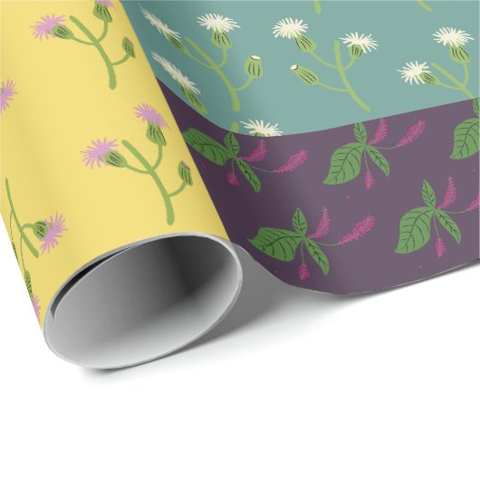 Boho Maximalist Patchwork Quilt Hübsch Floral Geschenkpapier (Rolleneckpunkt)