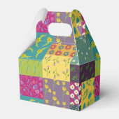 Boho Maximalist Patchwork Quilt Wedding Geschenkschachtel (Rückseite)