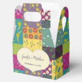 Boho Maximalist Patchwork Quilt Wedding Geschenkschachtel (Geöffnet)