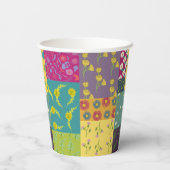 Boho Maximalist Patchwork Quilt Wedding Pappbecher (Rückseite)