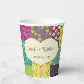 Boho Maximalist Patchwork Quilt Wedding Pappbecher (Vorderseite)