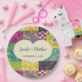 Boho Maximalist Patchwork Quilt Wedding Pappteller (Party)