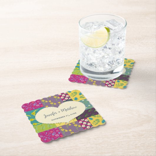 Boho Maximalist Patchwork Quilt Wedding Untersetzer (Vor Ort)