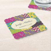 Boho Maximalist Patchwork Quilt Wedding Untersetzer (angewinkelt)